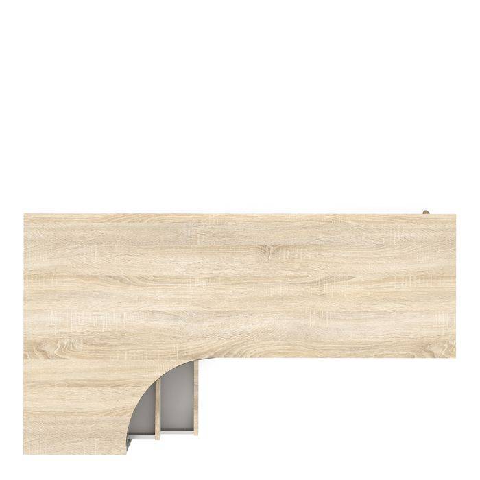 Oslo Desk 2 Drawer in White and Oak - TidySpaces