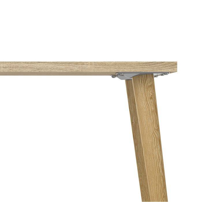 Oslo Desk 2 Drawer in White and Oak - TidySpaces