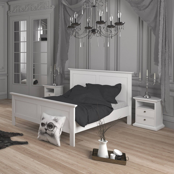 Paris Bedside 2 Drawers in White - TidySpaces