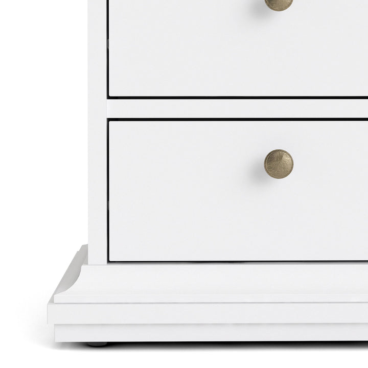 Paris Bedside 2 Drawers in White - TidySpaces