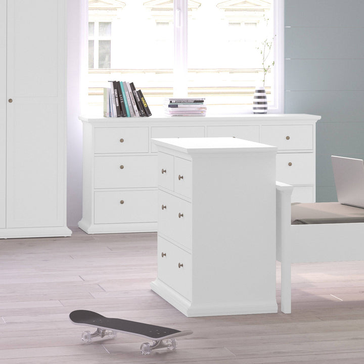 Paris Chest of 4 Drawers in White - TidySpaces