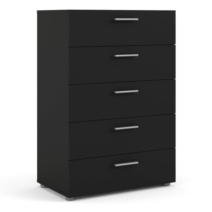Pepe Chest of 5 Drawers in Black - TidySpaces
