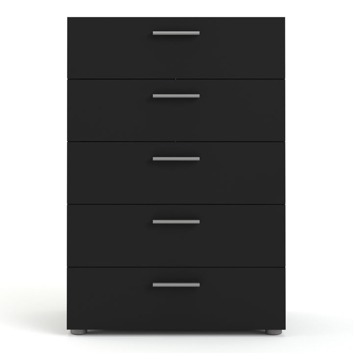 Pepe Chest of 5 Drawers in Black - TidySpaces