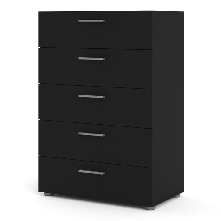 Pepe Chest of 5 Drawers in Black - TidySpaces