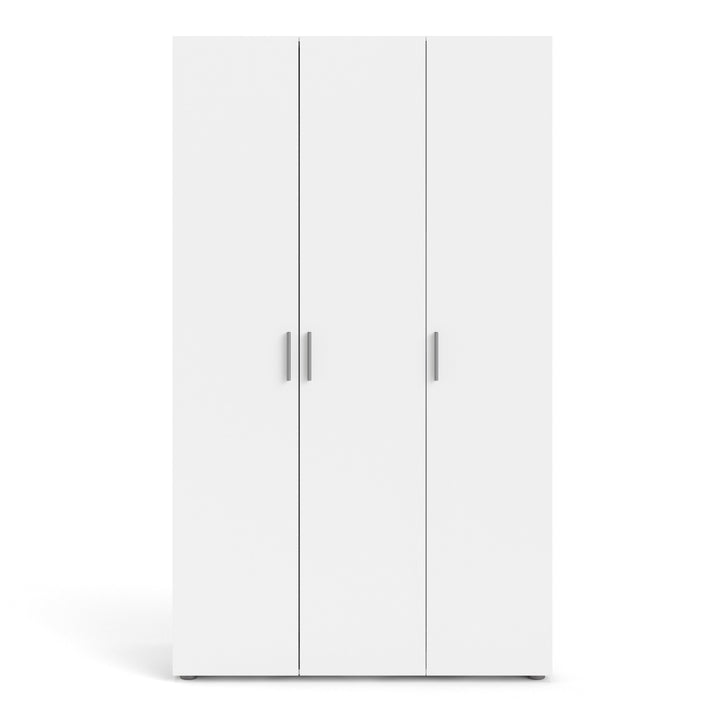 Pepe Wardrobe with 3 doors in White - TidySpaces