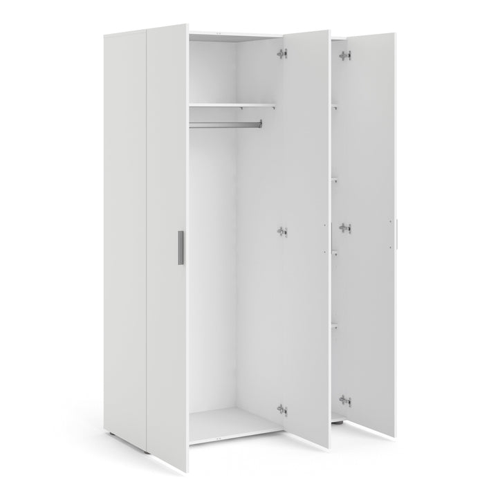 Pepe Wardrobe with 3 doors in White - TidySpaces