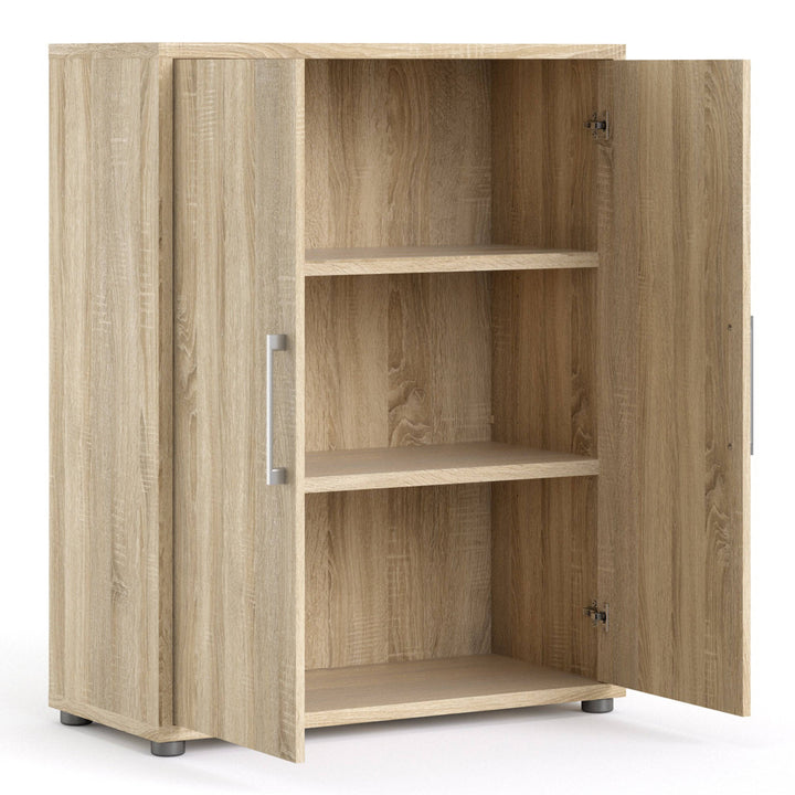 Prima Bookcase 2 Shelves with 2 Doors in Oak - TidySpaces