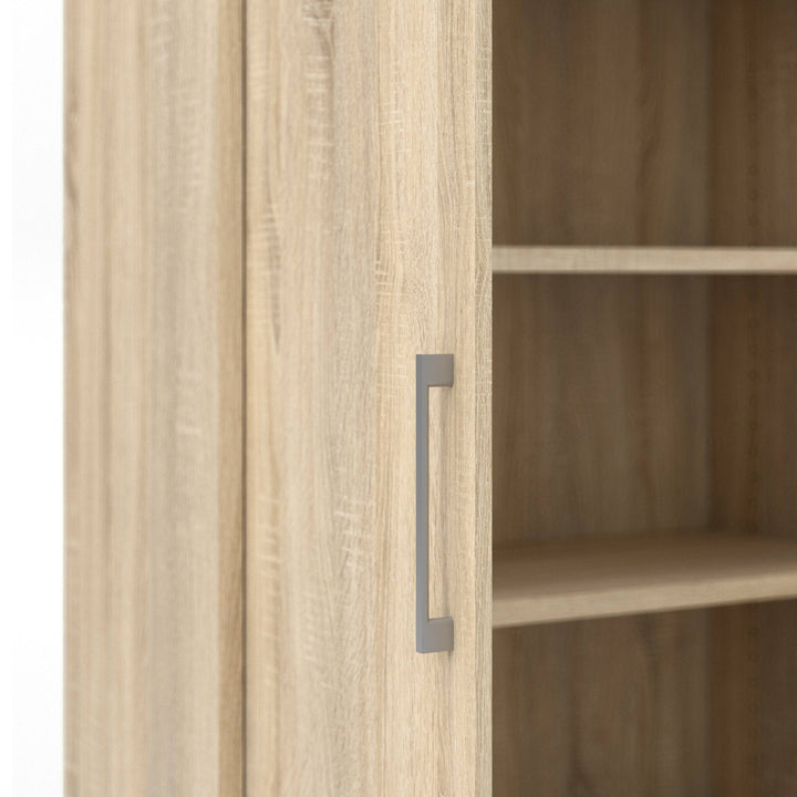 Prima Bookcase 3 Shelves with 2 Doors in Oak - TidySpaces