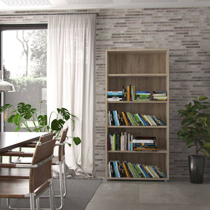 Prima Bookcase 4 Shelves in Oak - TidySpaces
