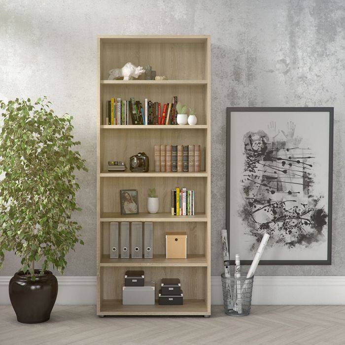 Prima Bookcase 5 Shelves in Oak - TidySpaces
