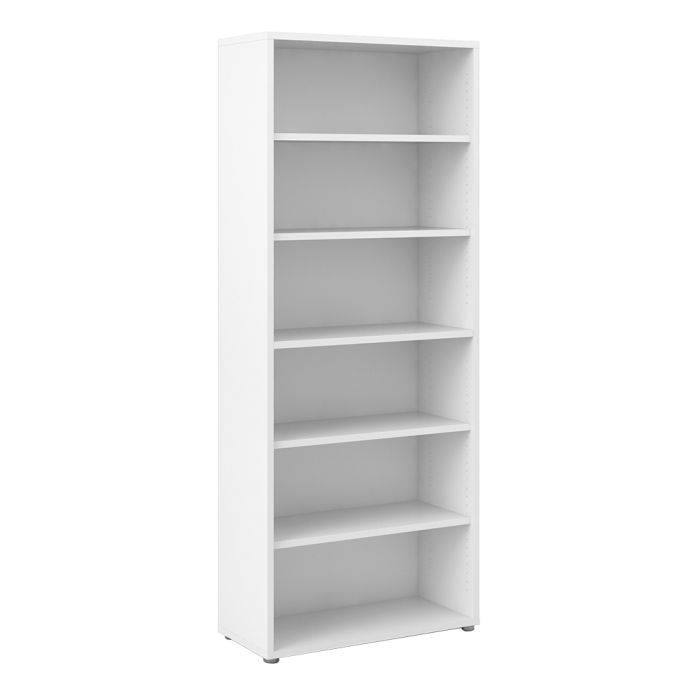 Prima Bookcase 5 Shelves in White - TidySpaces