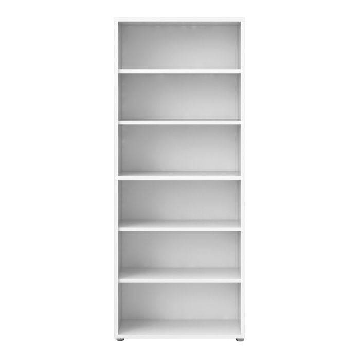 Prima Bookcase 5 Shelves in White - TidySpaces