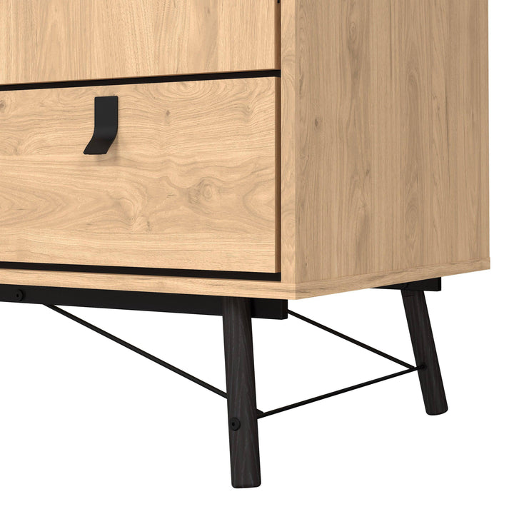 Ry Wardrobe 3 Doors + 3 Drawers in Jackson Hickory Oak - TidySpaces