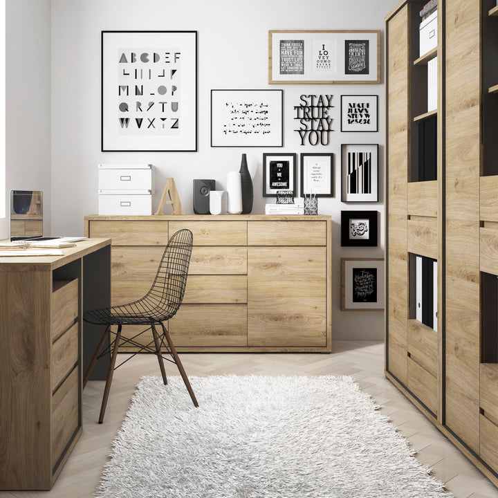 Shetland Tall wide 1 door 4 drawer bookcase - TidySpaces