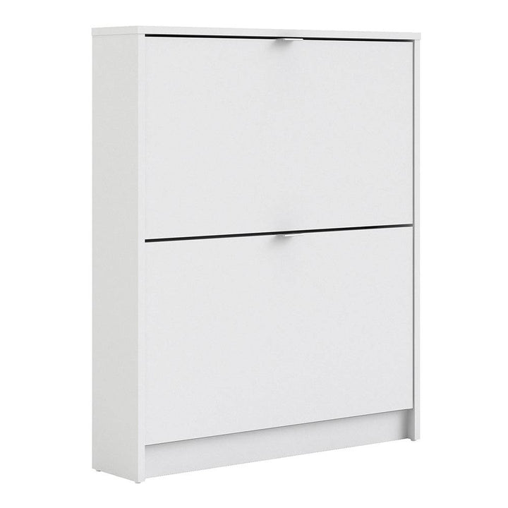 Shoes Shoe cabinet w. 2 tilting doors and 1 layer in White - TidySpaces