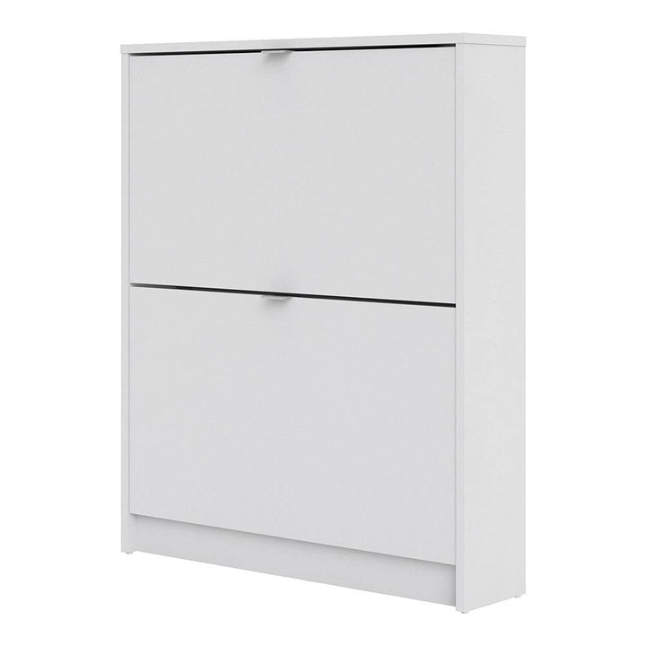 Shoes Shoe cabinet w. 2 tilting doors and 1 layer in White - TidySpaces