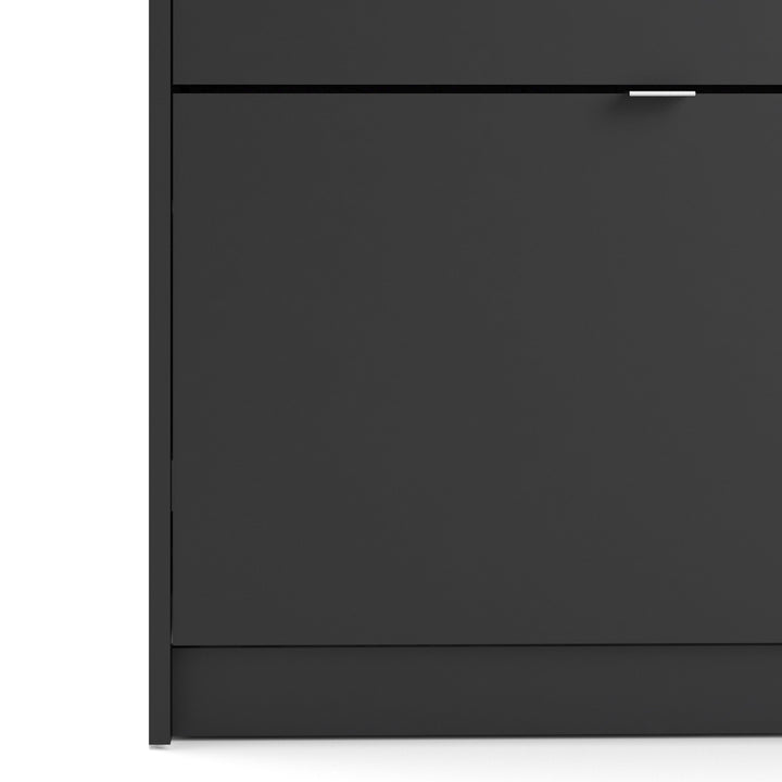 Shoes Shoe cabinet w. 2 tilting doors and 2 layers in Matt Black - TidySpaces