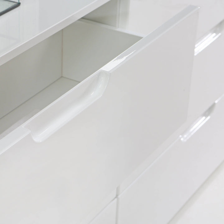 Sienna 4 Chest of Drawers 1 Door in White/White High Gloss - TidySpaces