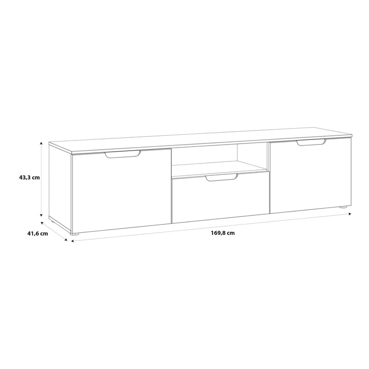 Sienna TV Unit in White/White High Gloss - TidySpaces