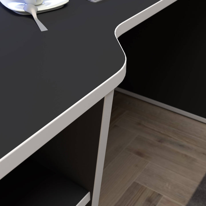 Tezaur Gaming Desk with LED in Black/White - TidySpaces