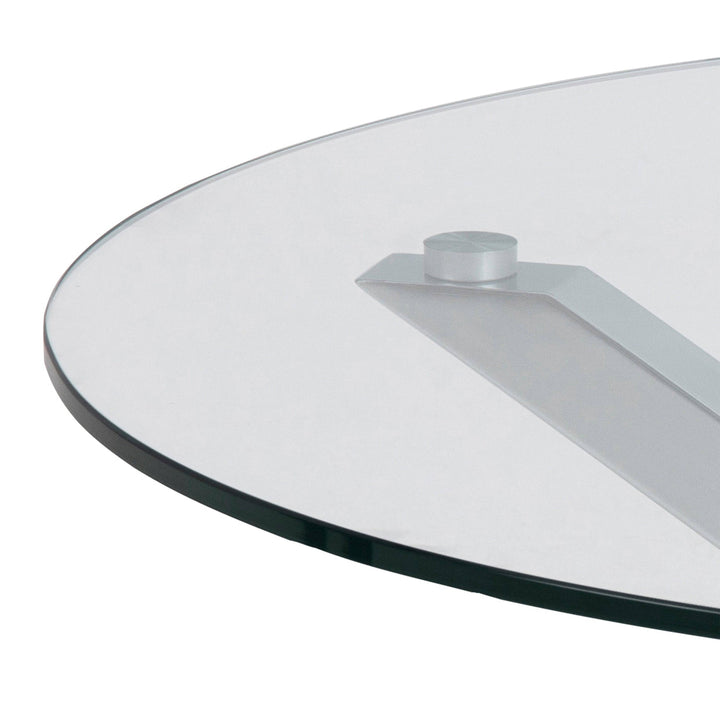 Heaven Round Coffee Table with Glass Top and Chrome Legs - TidySpaces
