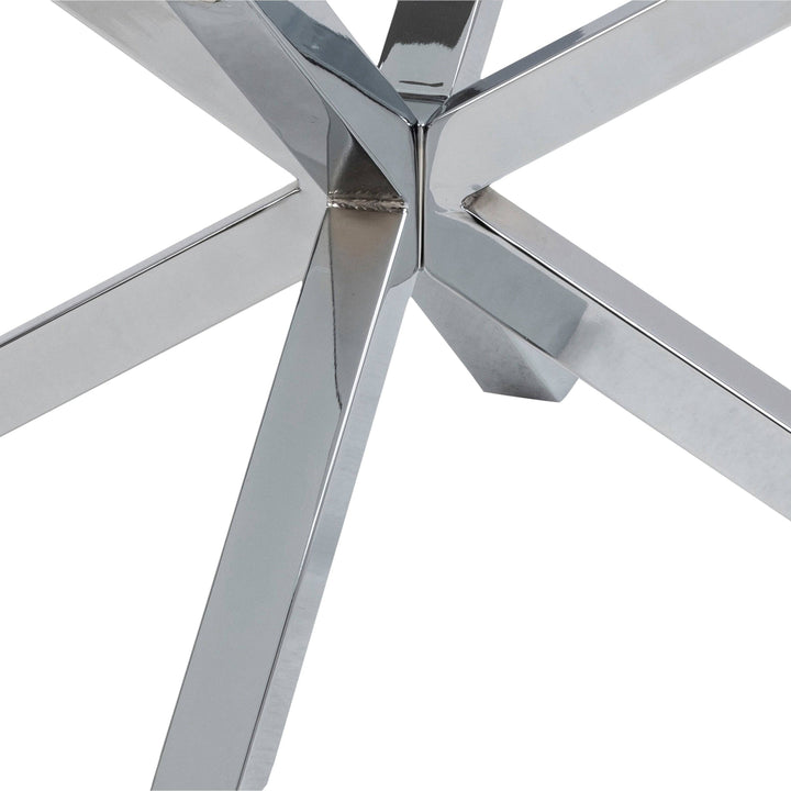 Heaven Round Coffee Table with Glass Top and Chrome Legs - TidySpaces