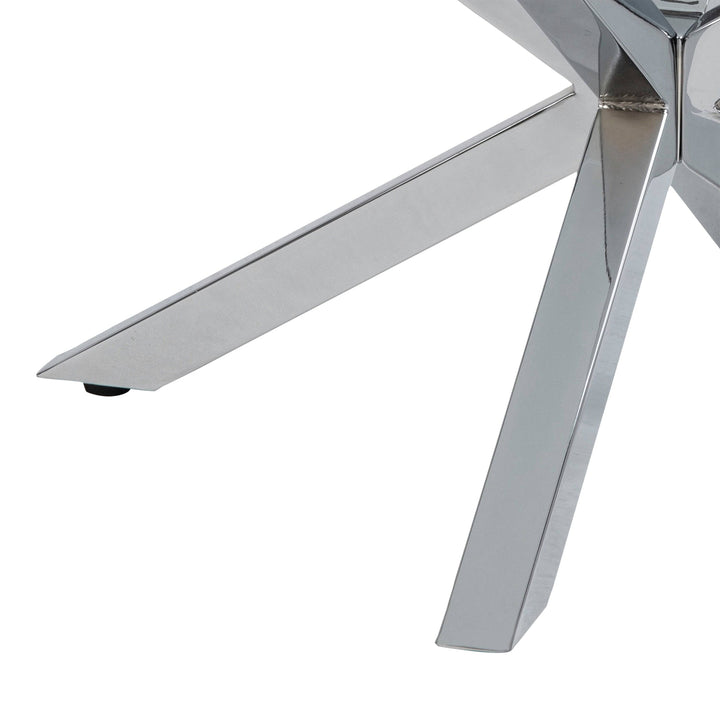 Heaven Round Coffee Table with Glass Top and Chrome Legs - TidySpaces