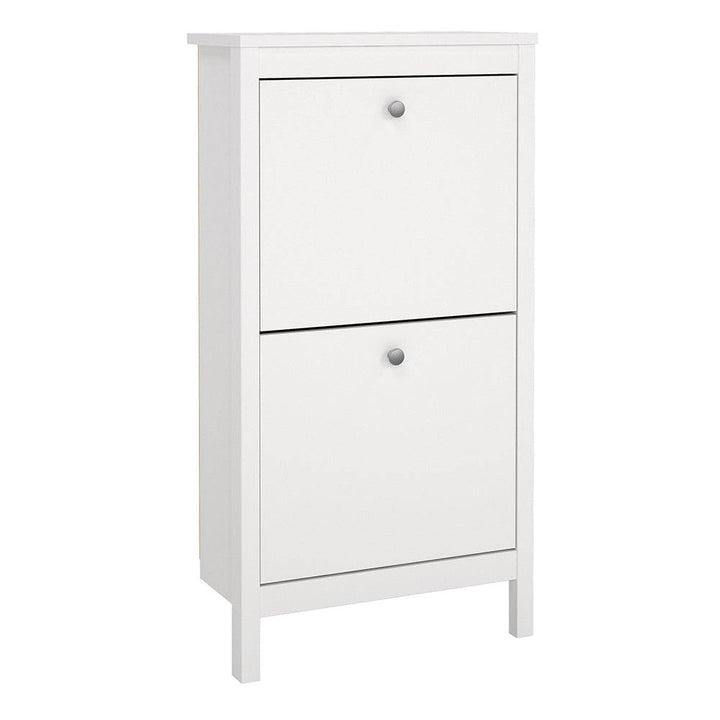 Madrid Shoe Cabinet 2 Flap Door White - TidySpaces