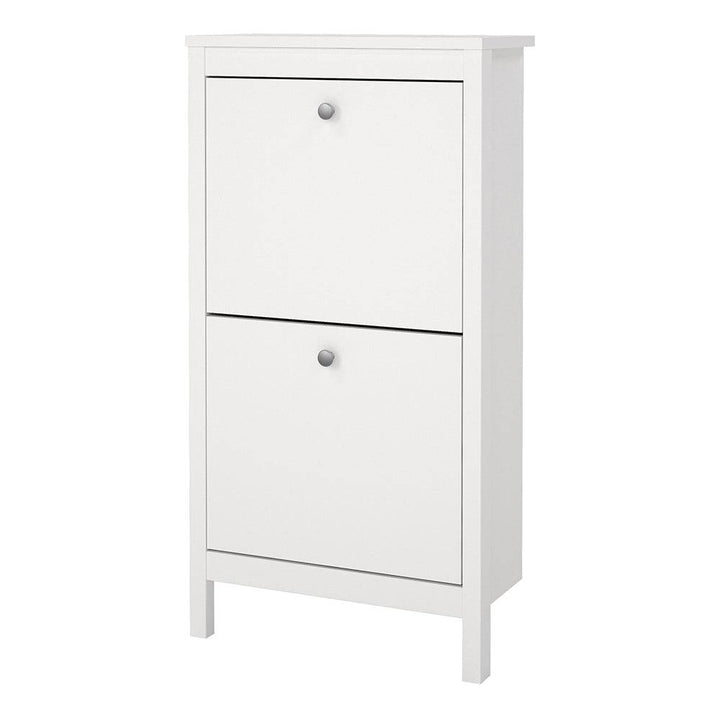 Madrid Shoe Cabinet 2 Flap Door White - TidySpaces