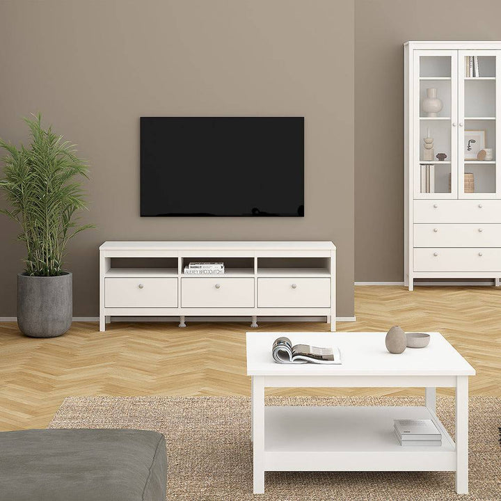 Madrid Tv-unit 3 drawers in White - TidySpaces