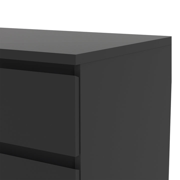 Naia Wide Chest of 6 Drawers (3+3) in Black Matt - TidySpaces