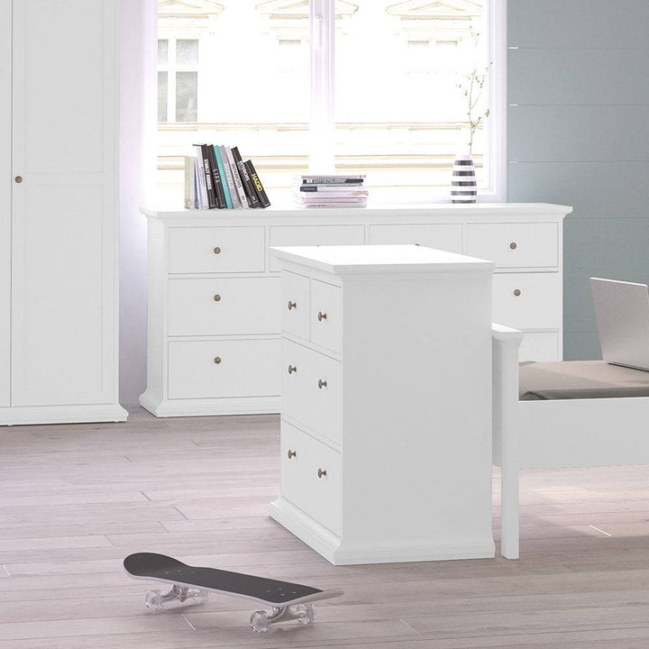 Paris Chest of 4 Drawers in White - TidySpaces