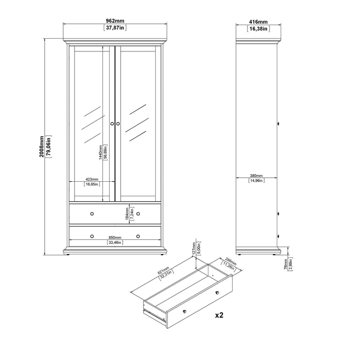 Paris China cabinet in Matt Grey - TidySpaces