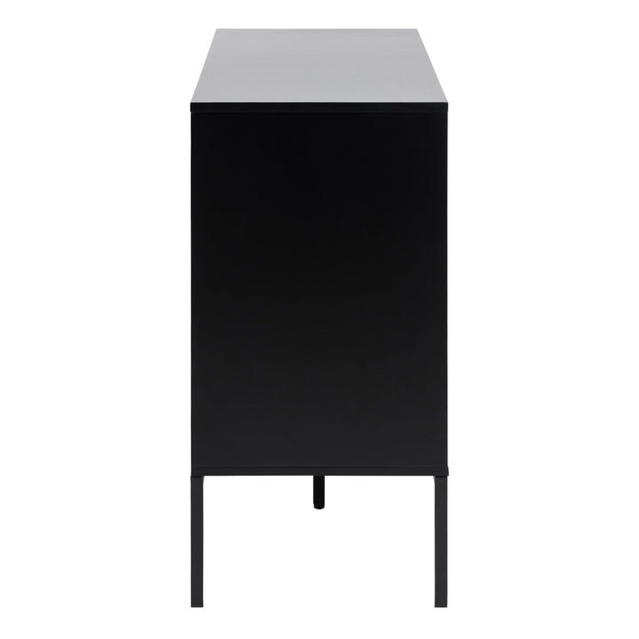 Seaford 1 Door 3 Drawer Small Sideboard in Black & Oak - TidySpaces
