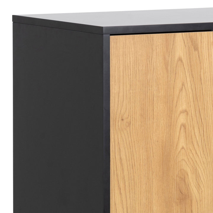 Seaford 3 Door 2 Drawer Sideboard in Black & Oak - TidySpaces