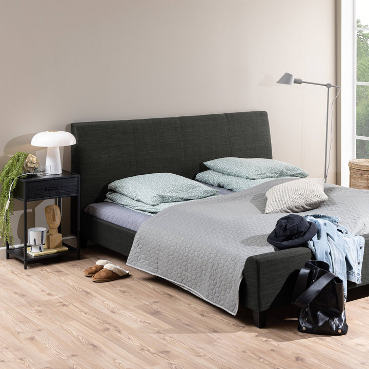 Seaford Bedside Table with 1 Drawer in Black - TidySpaces