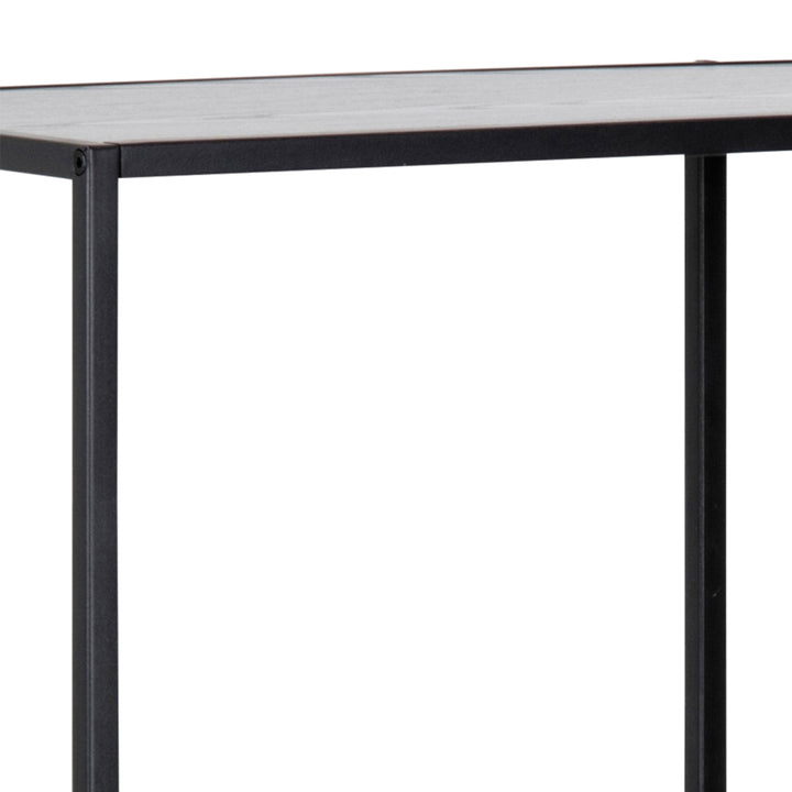 Seaford Black Metal Asymmetrical Bookcase with 3 Black Shelves - TidySpaces