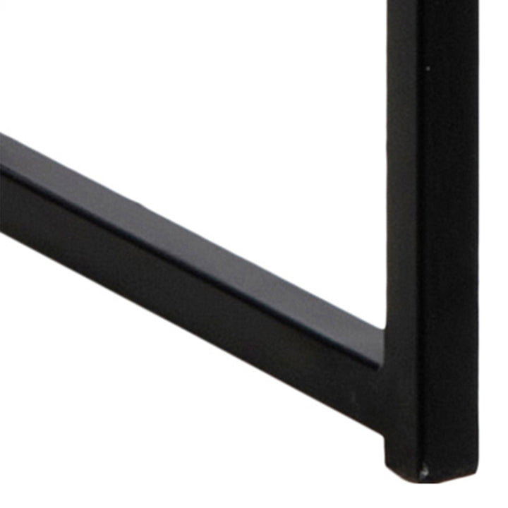 Seaford Black Metal Bar Table with Oak Top - TidySpaces