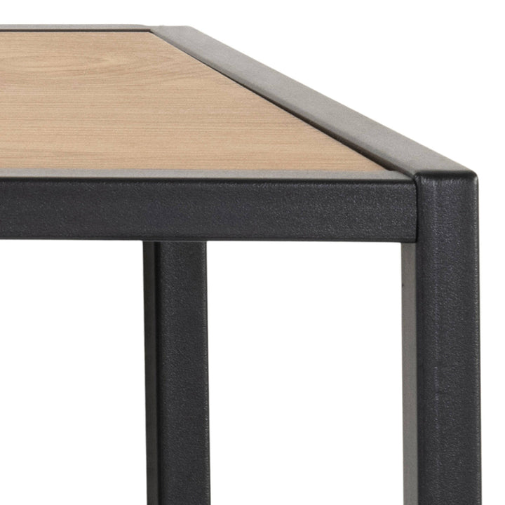 Seaford Black Metal Coat Rack with Oak Top - TidySpaces