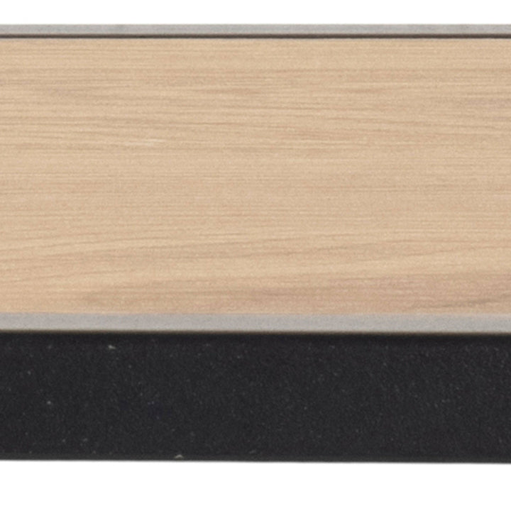 Seaford Black Metal Coat Rack with Oak Top - TidySpaces