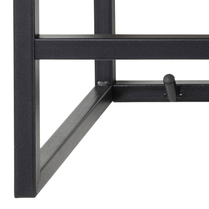 Seaford Black Metal Coat Rack with Oak Top - TidySpaces