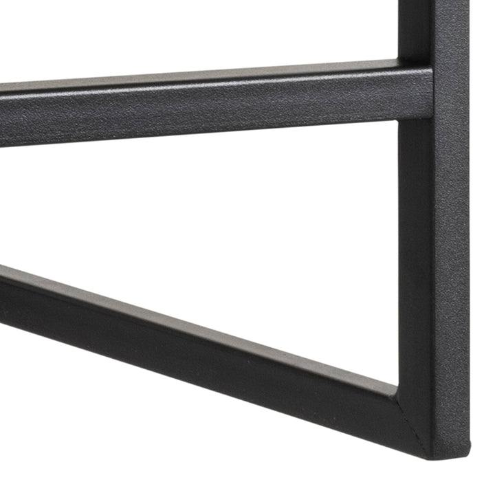 Seaford Black Metal Coat Rack with Oak Top - TidySpaces