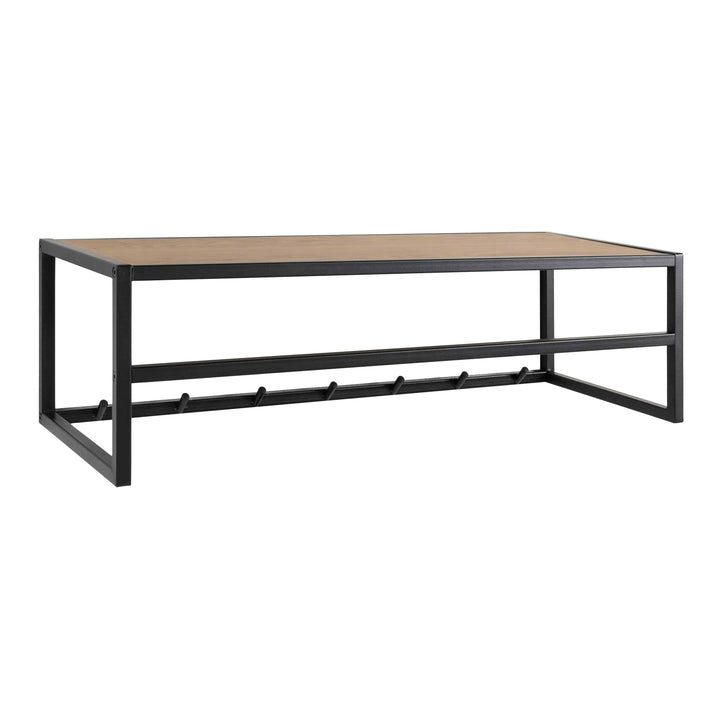 Seaford Black Metal Coat Rack with Oak Top - TidySpaces