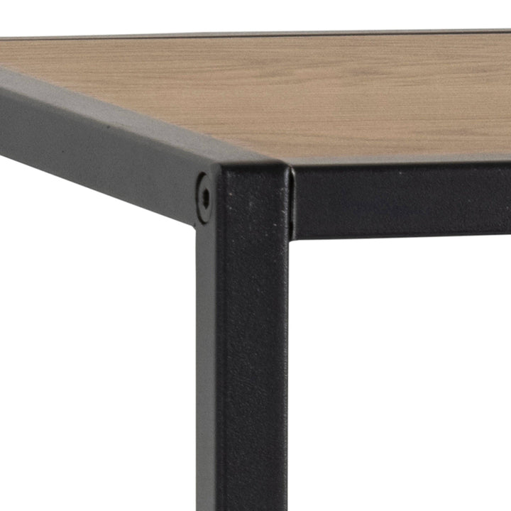 Seaford Black Metal Coat Rack with Oak Top - TidySpaces