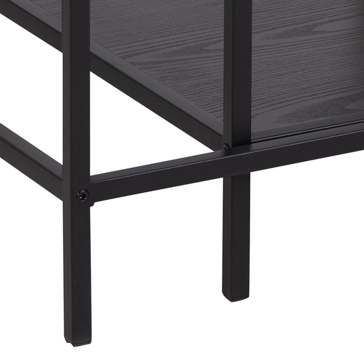 Seaford Black Metal Coffee Table Set with Glass Top - TidySpaces