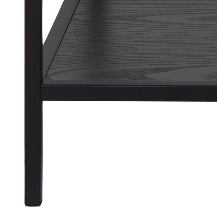 Seaford Black Metal Coffee Table Set with Glass Top - TidySpaces