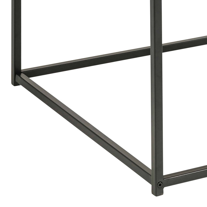 Seaford Black Metal Coffee Table with Oak Top - TidySpaces