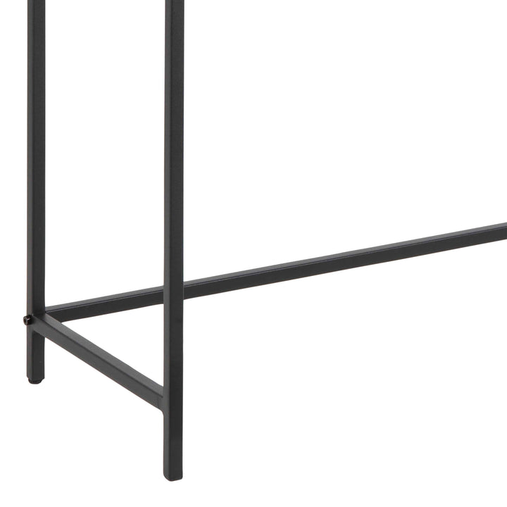Seaford Black Metal Console Table With Black Top - TidySpaces