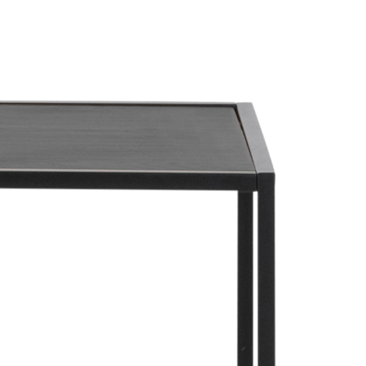 Seaford Black Metal Large Asymmetrical Bookcase with 5 Black Shelves - TidySpaces