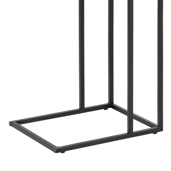 Seaford Black Metal Side Table with Oak Top - TidySpaces